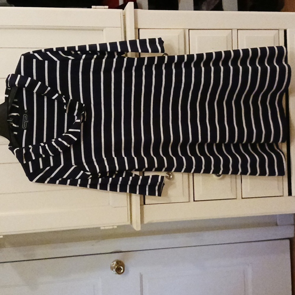 Duffield Lane Navy & White Stripe Midi Dress